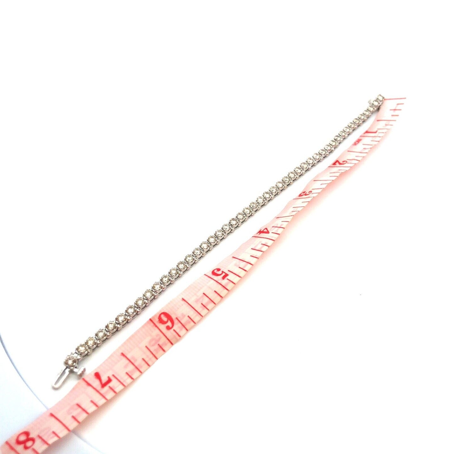 Designer JST 10K White Gold Round Diamond Tennis Bracelet