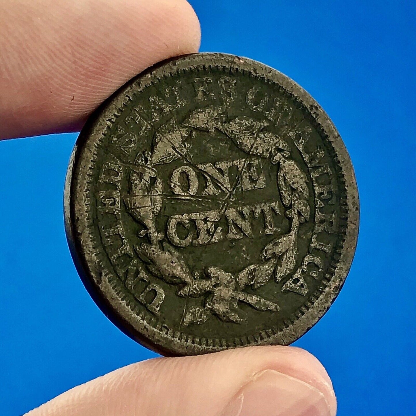 1845 Braided Hair Large Cent 1c Penny Philadelphia Mint Early American Copper