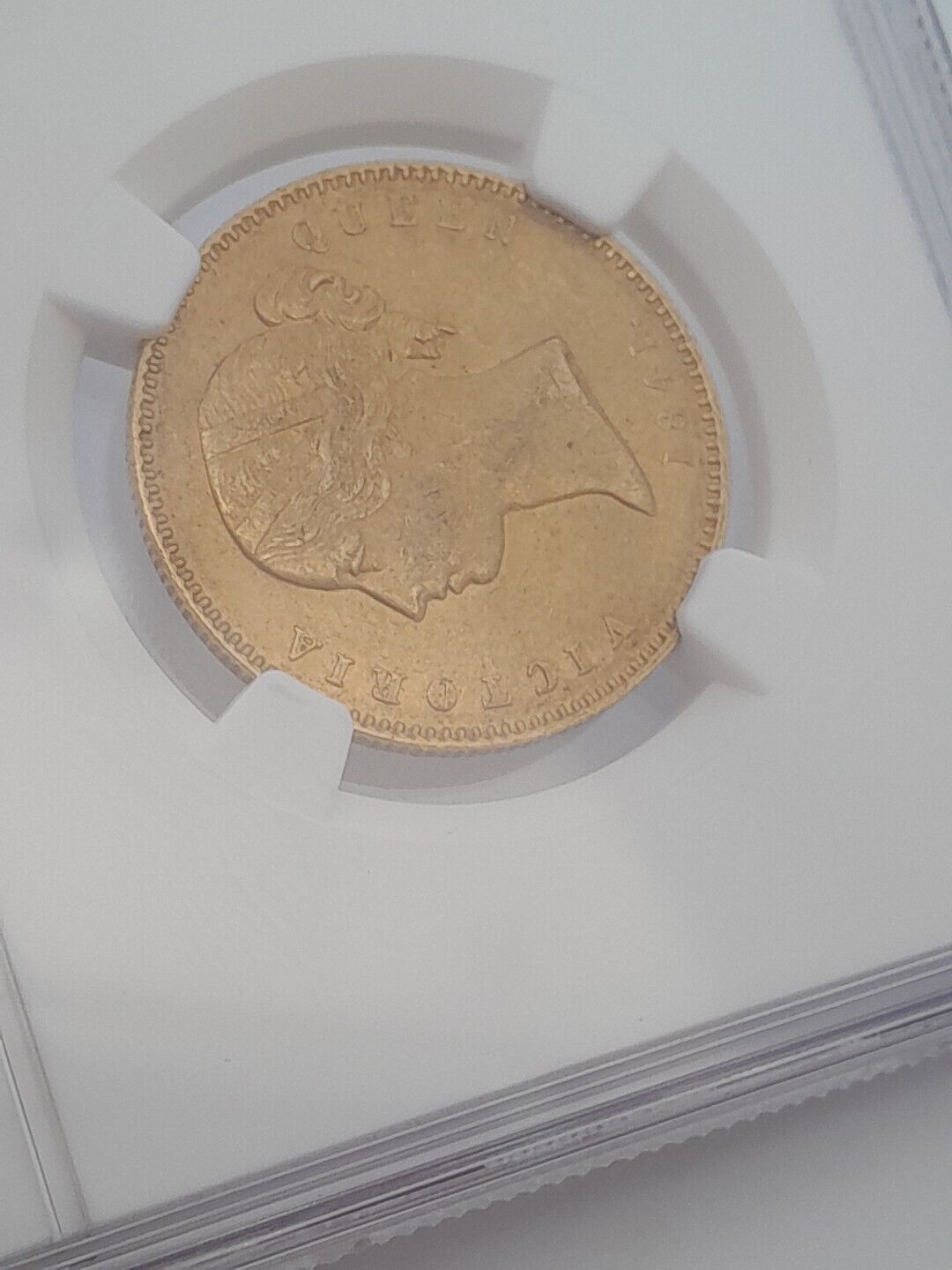 1841 C British India Mohur S & W-3.7 Type A/1 "W.W." Plain 4 NGC MS61 Gold Coin