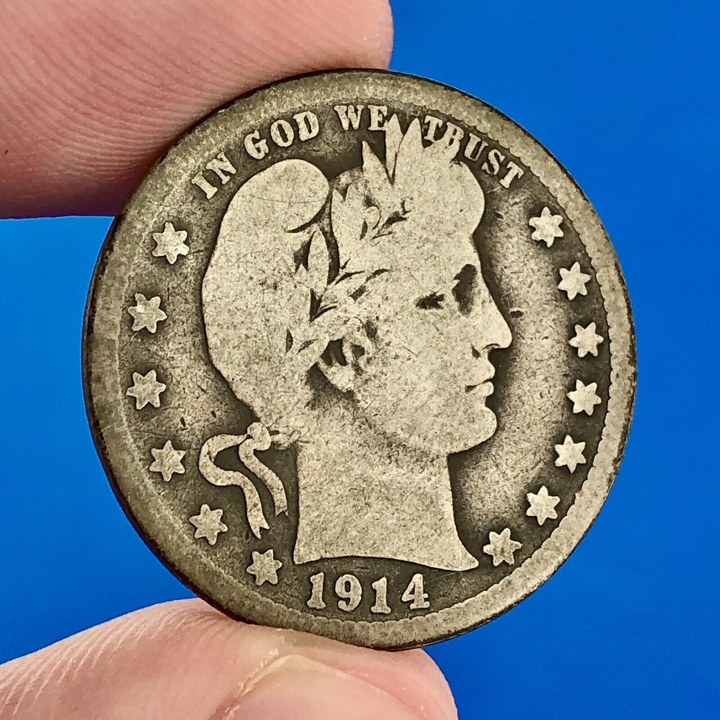 1914 S Silver Barber Quarter Better Key Date San Francisco Coin Rare Scarce