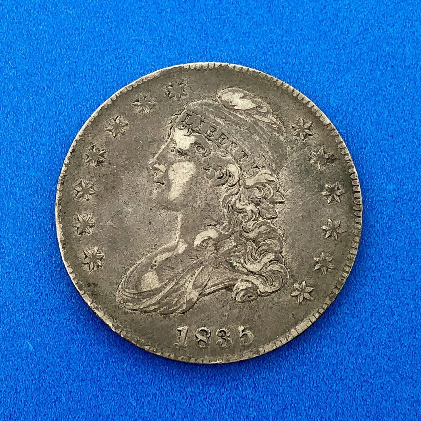 1835 Capped Bust Silver Half Dollar Lettered Edge Better Early Philadelphia Coin