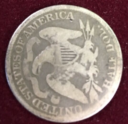 1873 US Coinage Silver 90% Seated Liberty Half Dollar 50C With Arrows