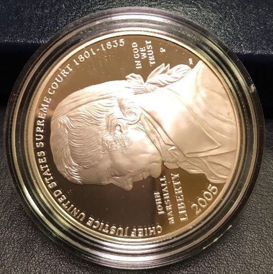 2005 P Chief Justice John Marshall Commemorative Proof Silver Dollar $1