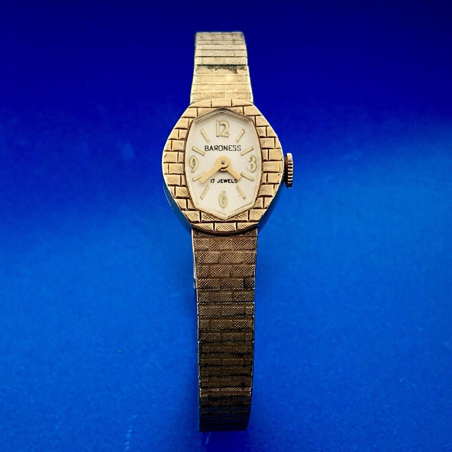 Mid Century Ladies 10K Rolled Yellow Gold Plate Baroness 17j Automatic Watch