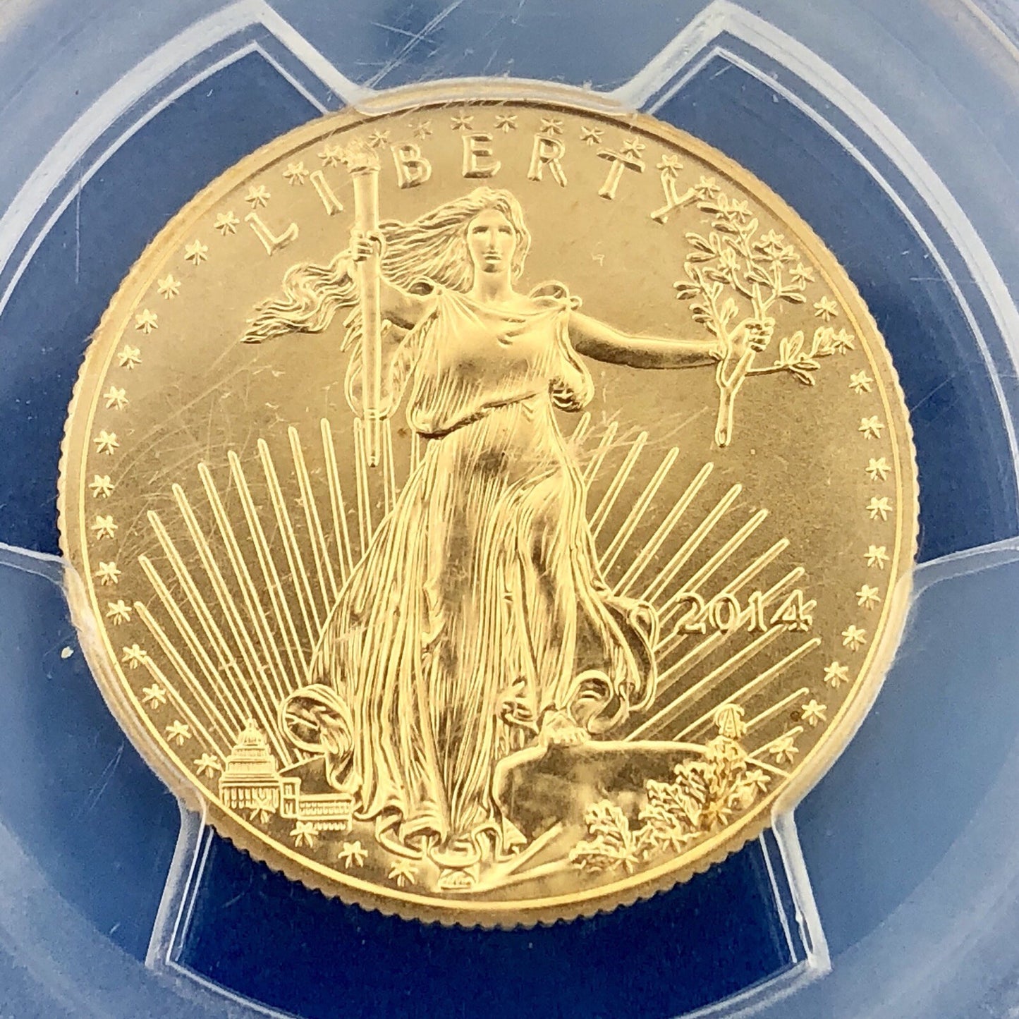 2014 $25 Gold 1/2 OZ PCGS MS70 First Strike Gold American Eagle Rare Label