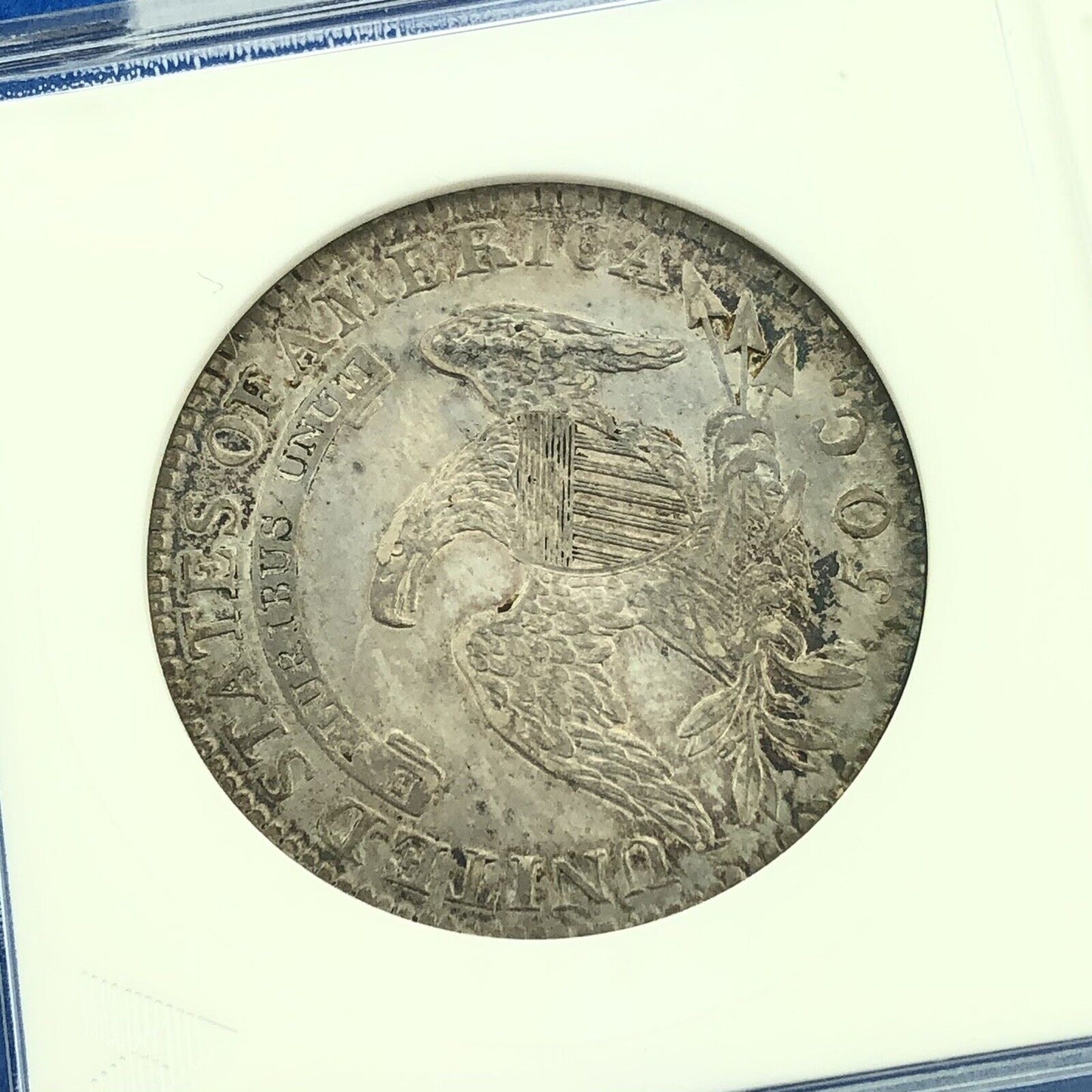 1819/8 Capped Bust Silver Half Dollar 50c Lettered Edge ANACS AU53 Details Coin