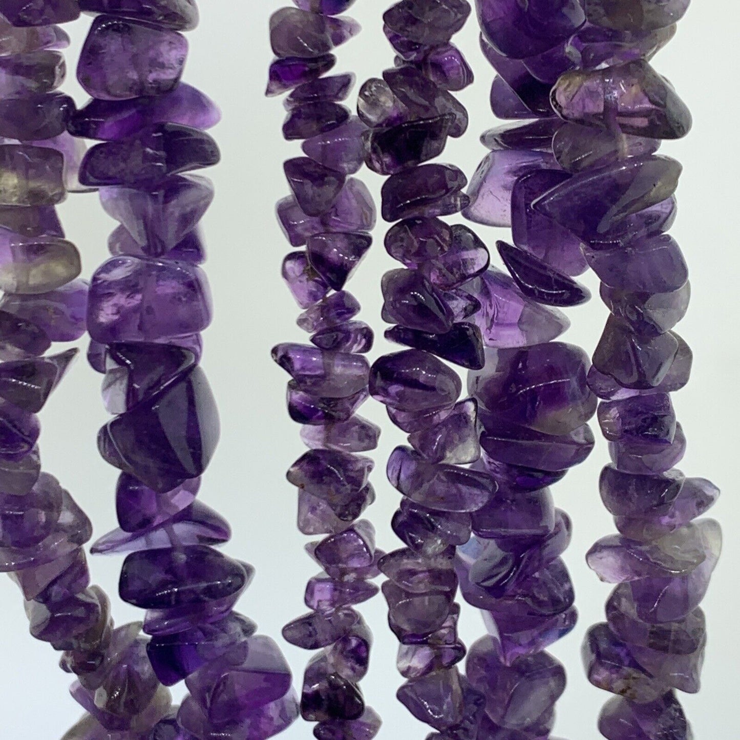 Lot Of Three Chunky Amethyst Spiritual Awakening Healing Beaded Necklaces
