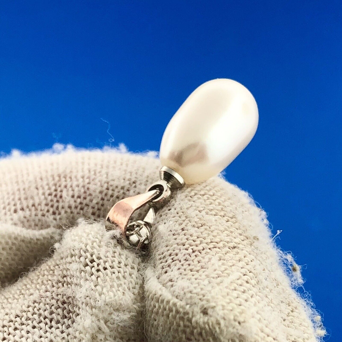 Stunning Sterling Silver 925 18" Oval Link Chain Pearl Necklace