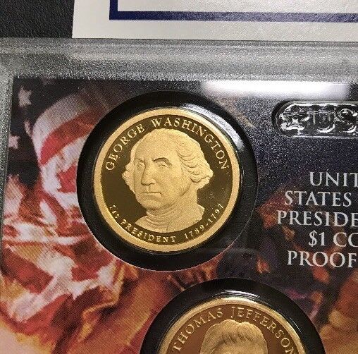 2007 S U.S. Mint Presidential 1$ Dollar Coin Proof Set Complete With Box/COA