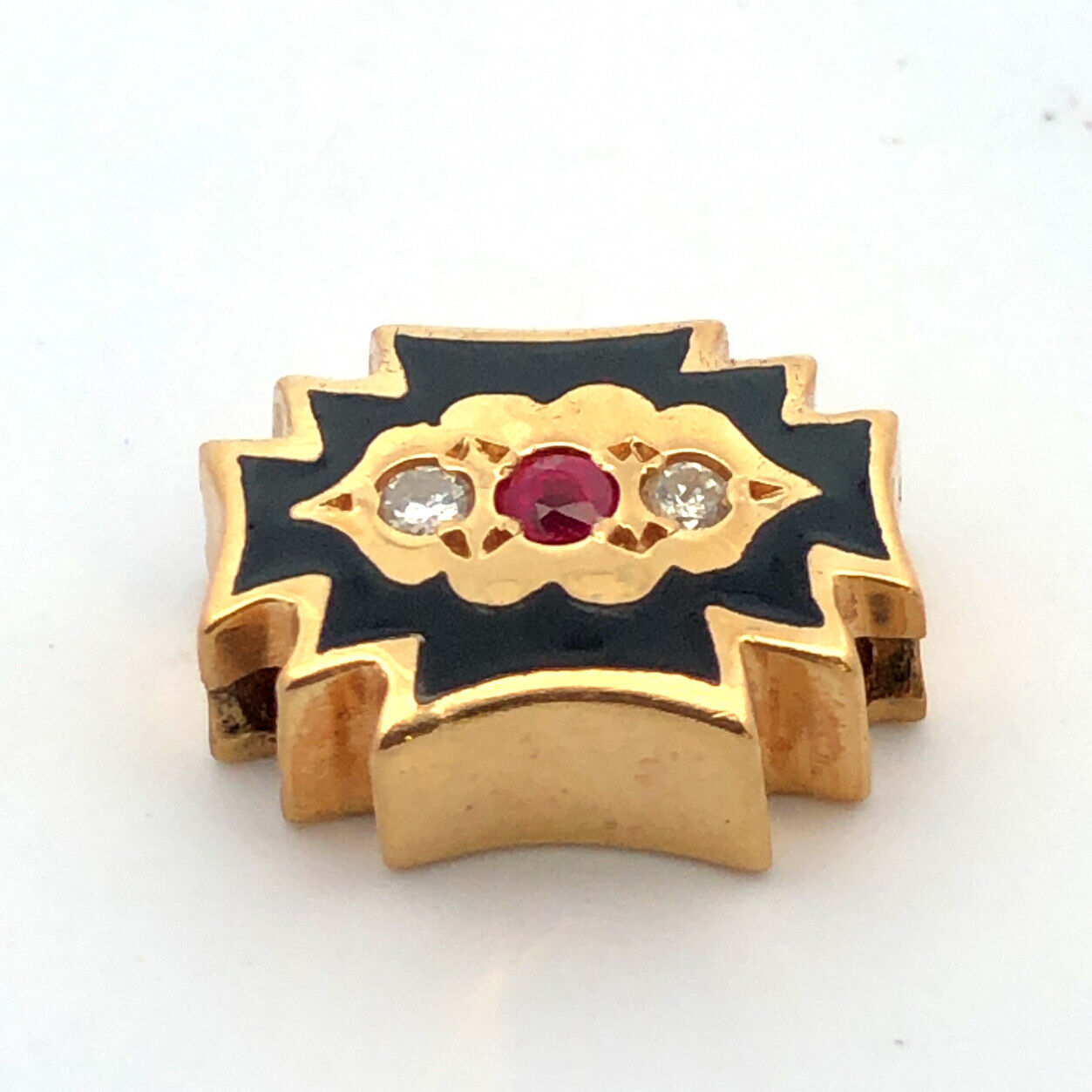 Vintage 10K Yellow Gold Oval Carved Cameo Open Work Slide Bracelet Charm
