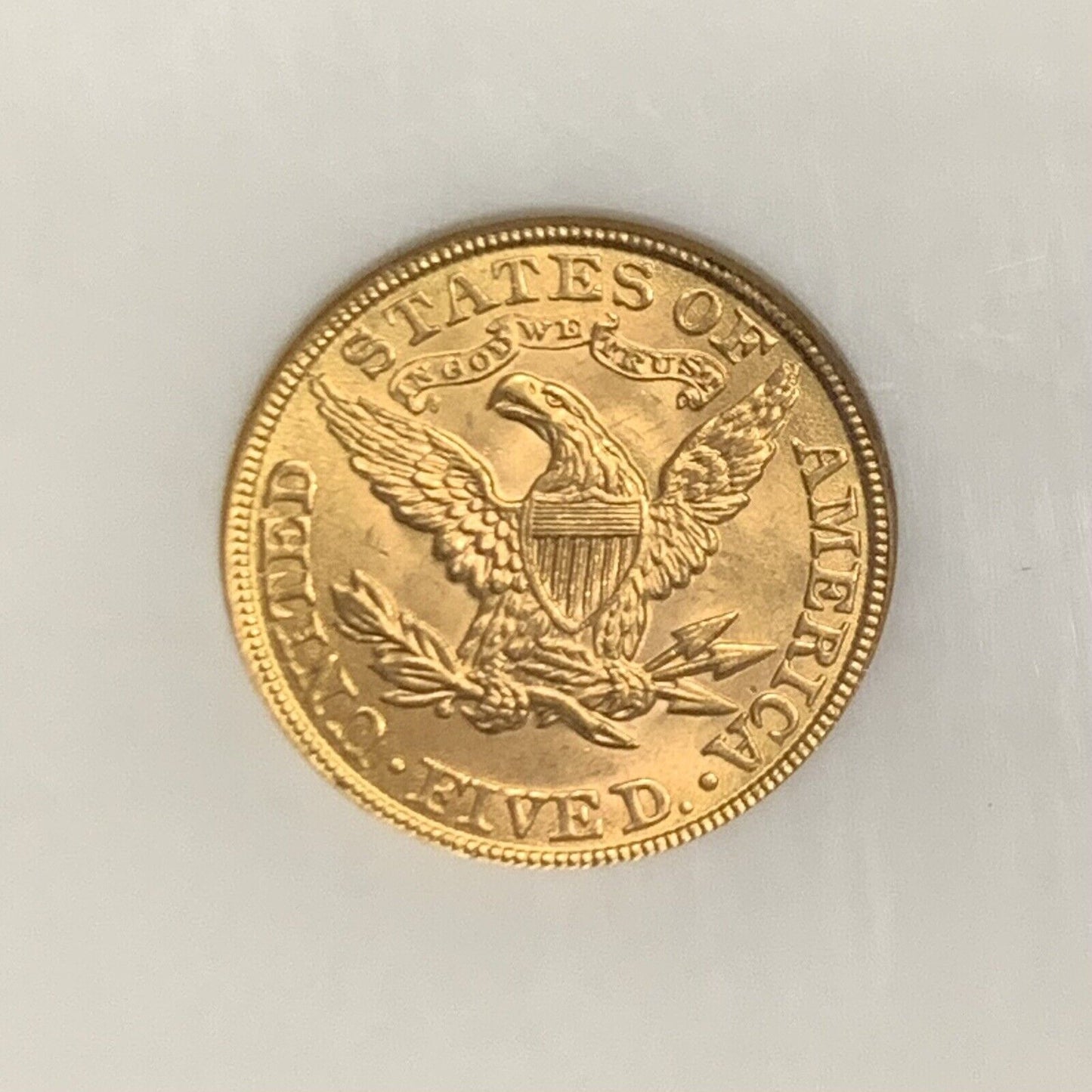 1901 $5 Five Dollar Coronet Head 90% Gold Half Eagle NGC MS63 Graded US Coin