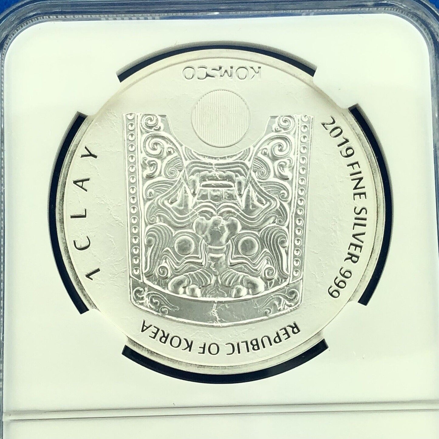 2019 NGC MS69 South Korea Chiwoo Cheonwang 1 Clay .999 Fine Silver Medal