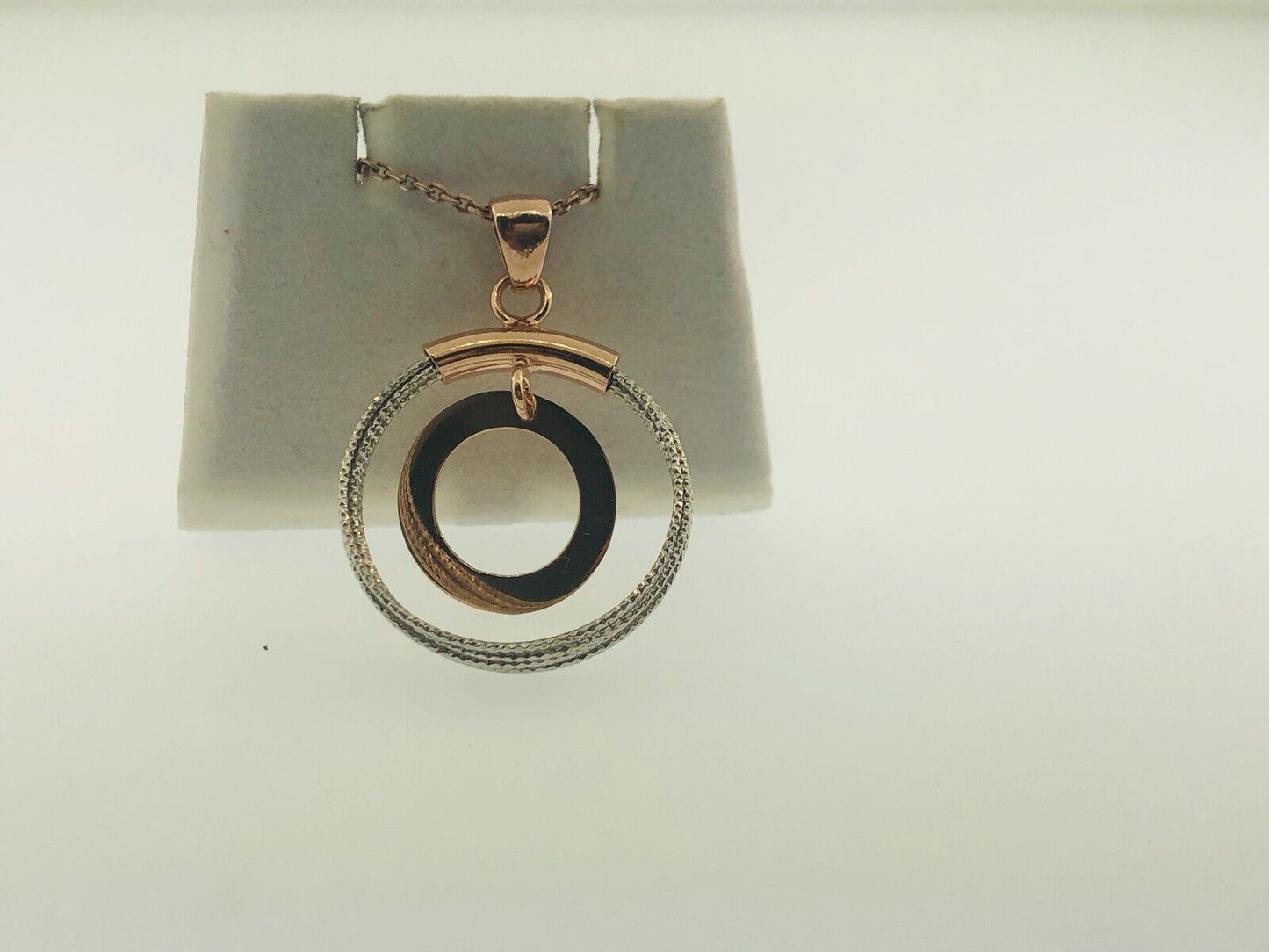 Dyadema Italy Sterling Silver Rose Wash Two Toned Life Infinity Circle Necklace