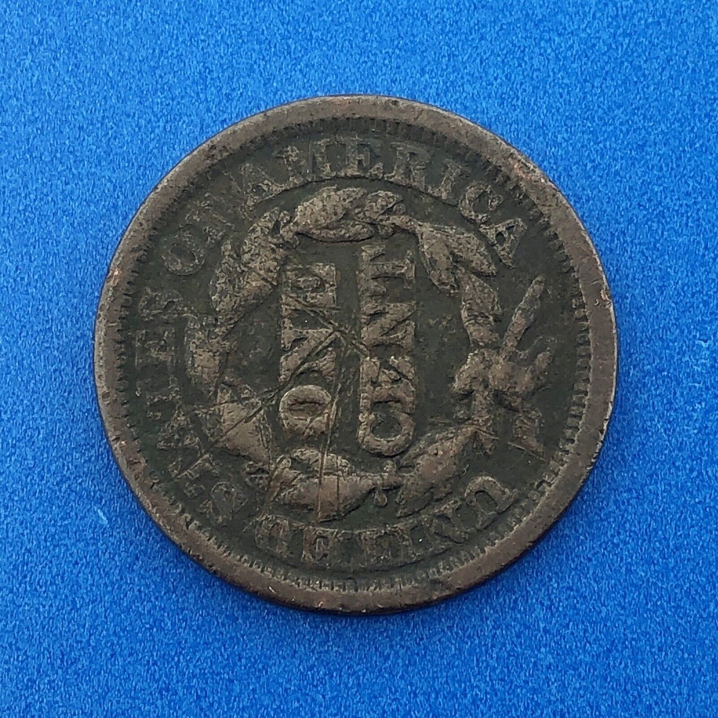 1845 Braided Hair Large Cent 1c Penny Philadelphia Mint Early American Copper