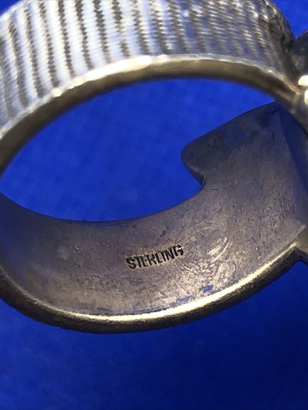 Designer Mignon Faget 925 Sterling Silver Knots And Bows Collection Banner Ring