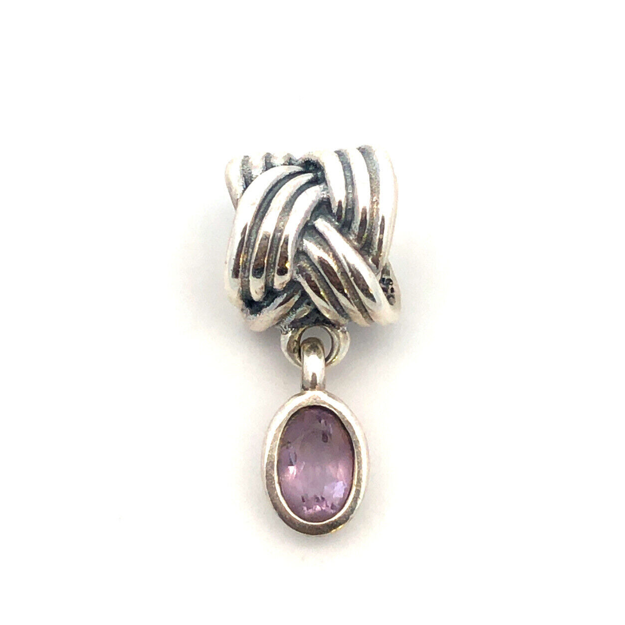 Authentic PANDORA 925 Sterling Silver Amethyst Tied Together 790476PAM Charm