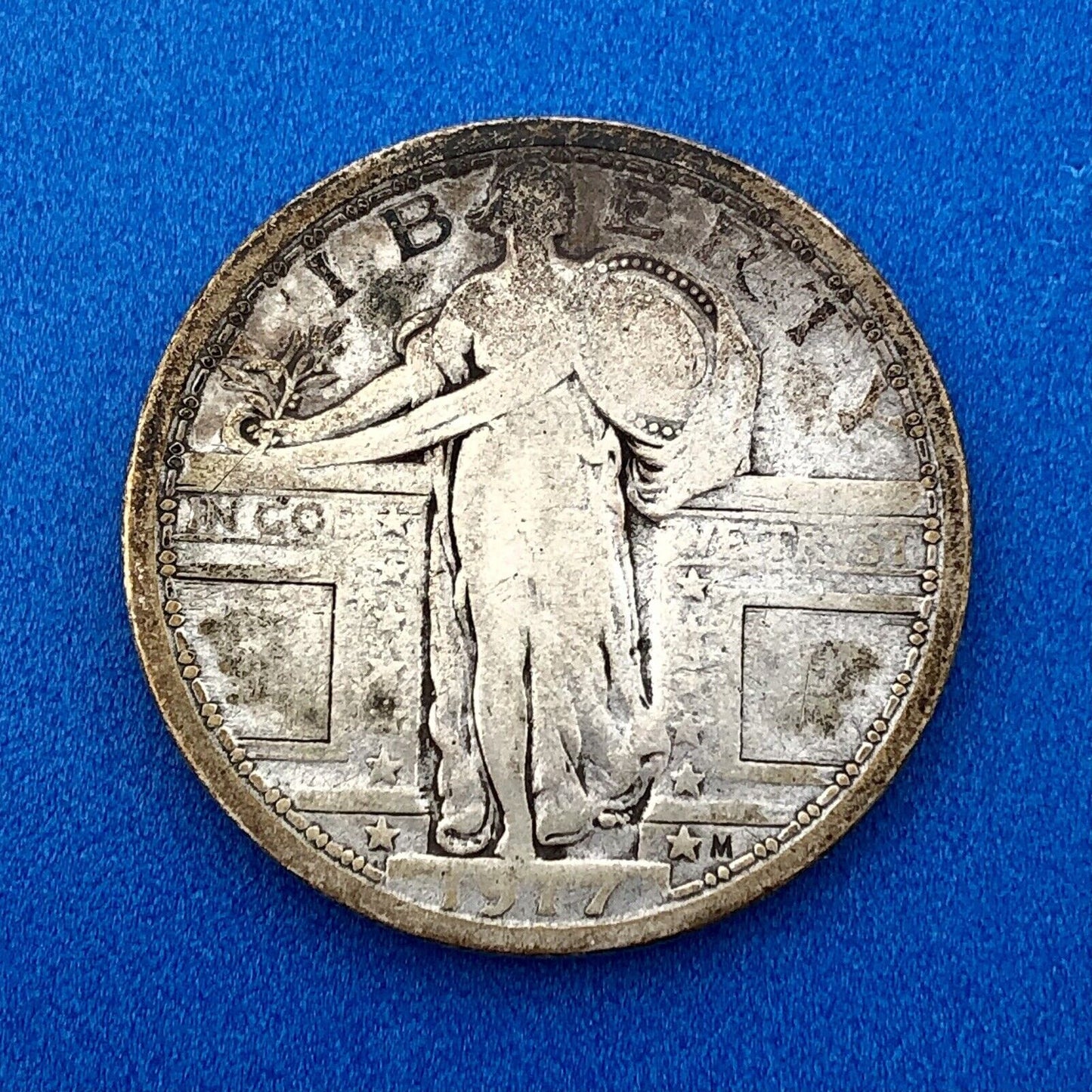 1917 P Silver Standing Liberty Quarter Dollar Type 1 Rare Key Philadelphia Coin