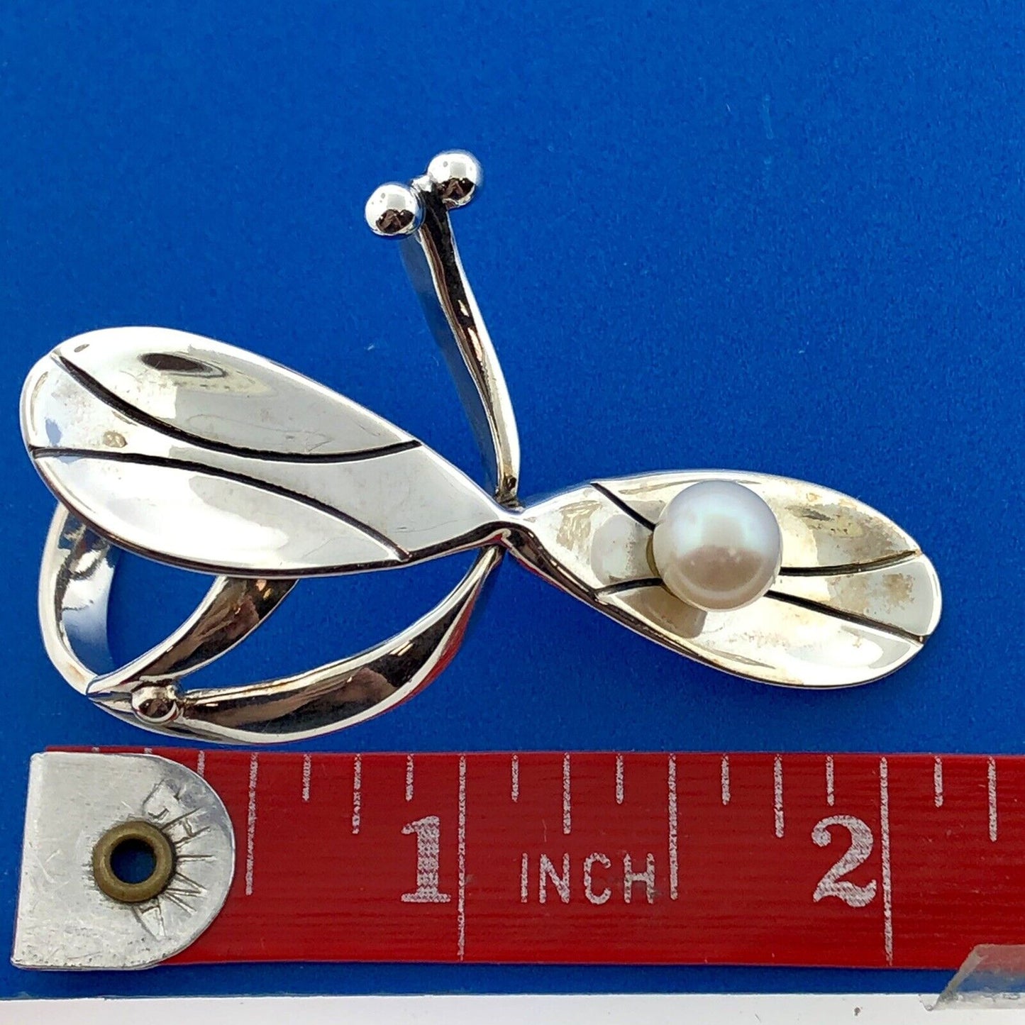 Carolyn Pollack R Moon 925 Sterling Silver Pearl Navajo Artisan Finger Ring