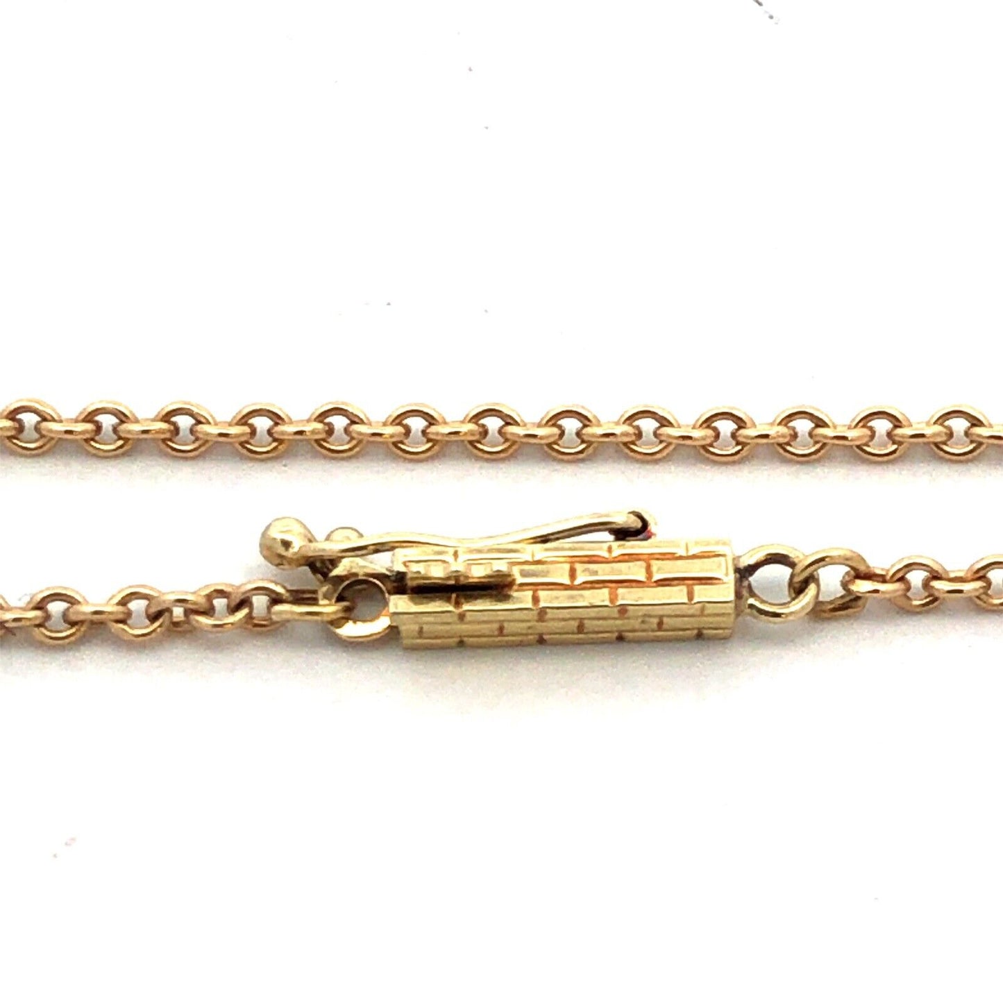 Estate 14K Yellow Gold Marquise Ruby Diamond Accented Pendant Chain Necklace