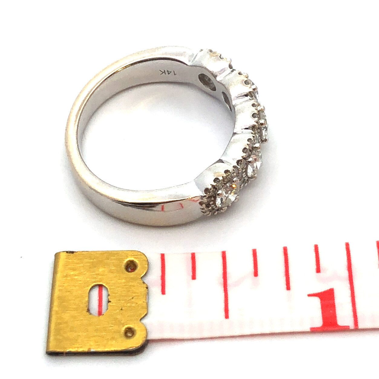 Designer 14K White Gold Diamond Wedding Anniversary Band Ring