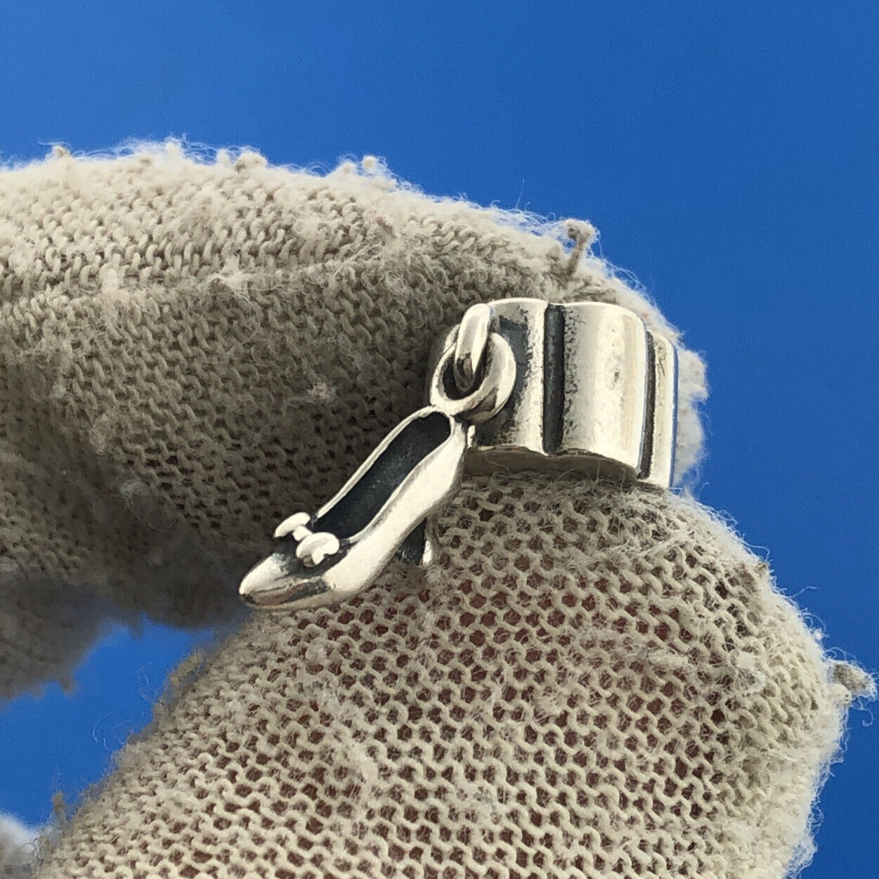 Authentic PANDORA 925 Sterling Silver High Heel Stiletto Slide Bracelet Charm