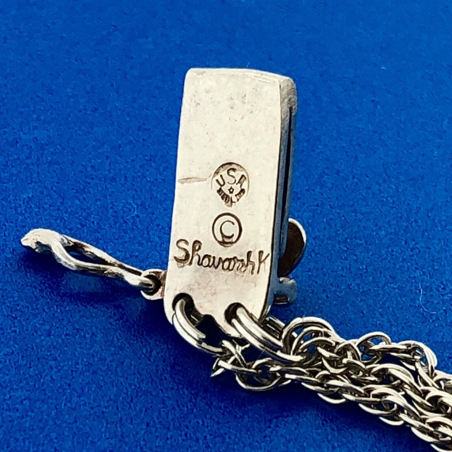 Designer Shavarsh K 925 Sterling Silver Garnet Gothic Scroll Slide Bracelet