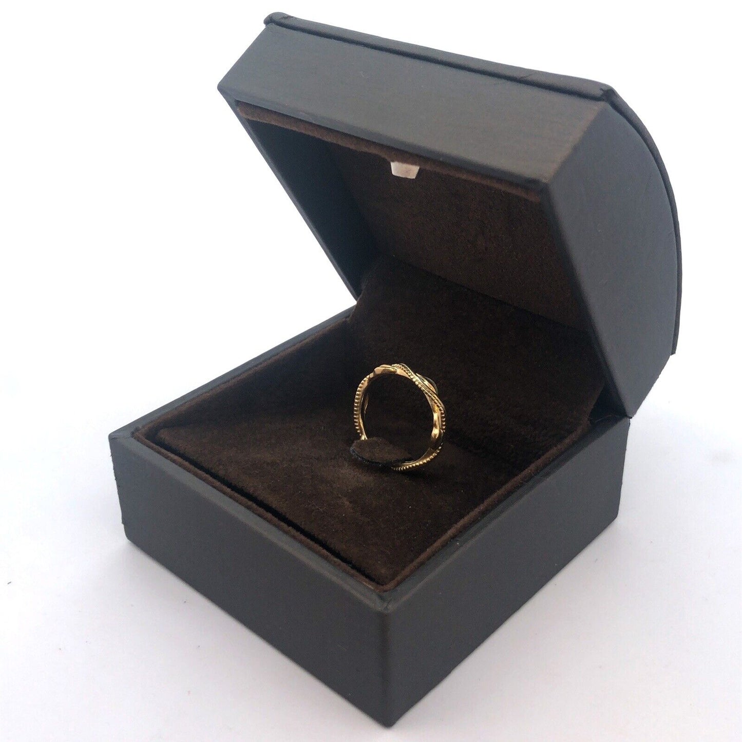 Designer Ayala Israel 14K Yellow Gold Rope And Vine Eternity Wedding Band