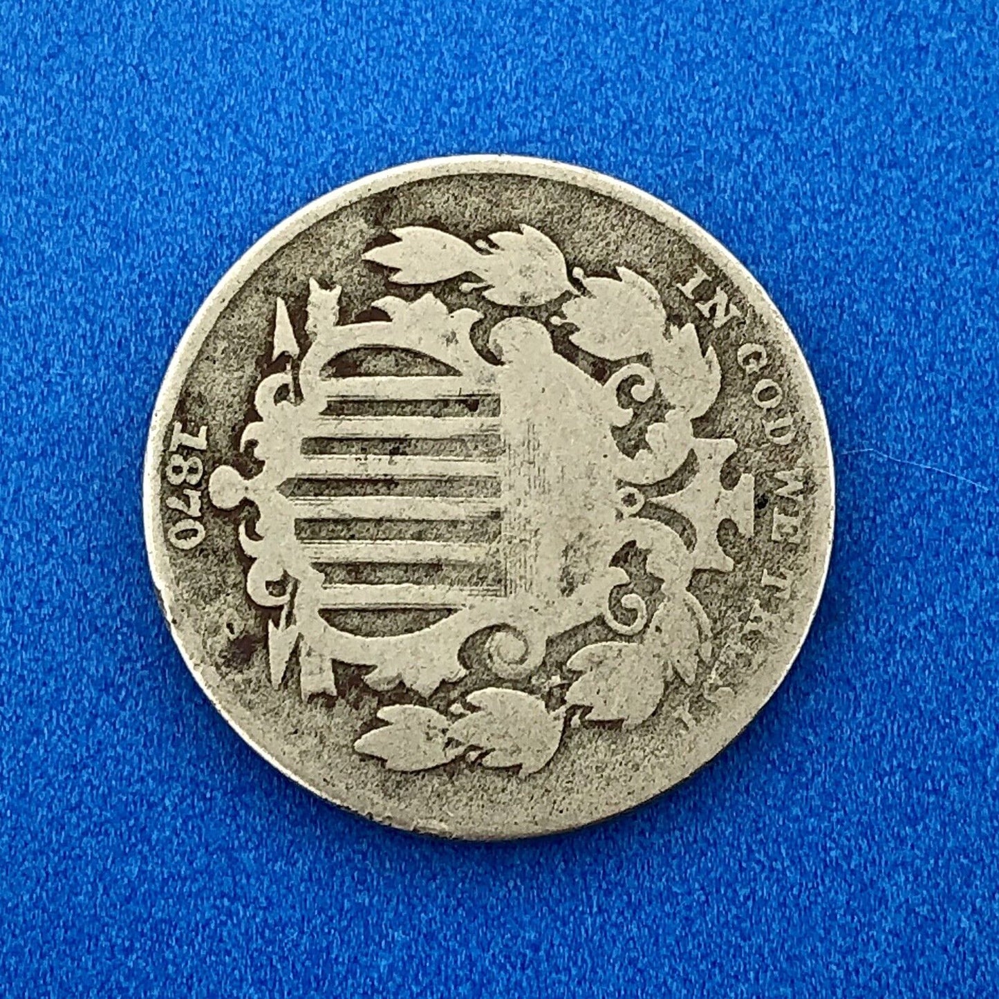 1870 P Shield Nickel 5c Better Key Rare Philadelphia Mint Coin No Rays