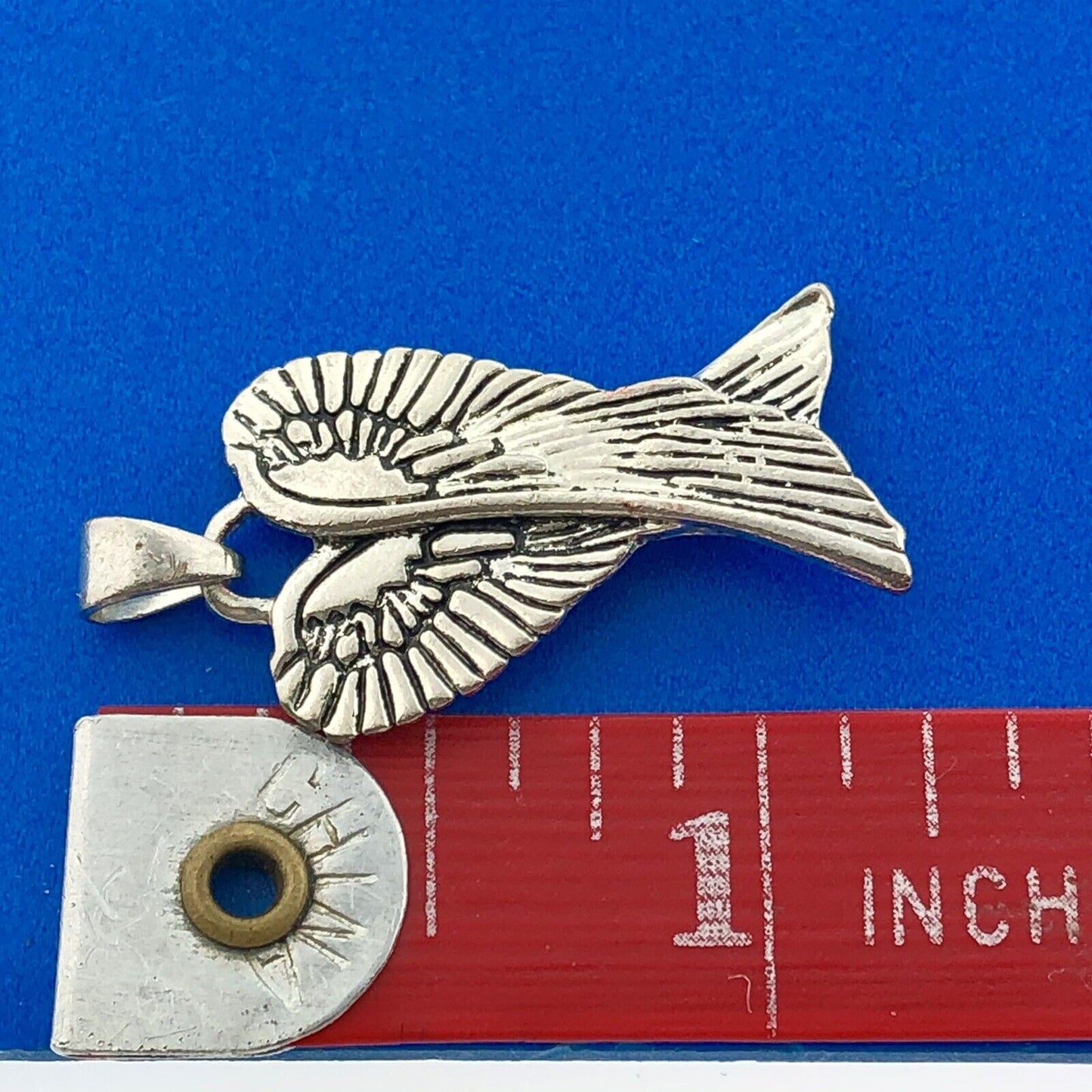 Retro Sterling Silver 925 Angel Wings Guardian Protector Charm Pendant