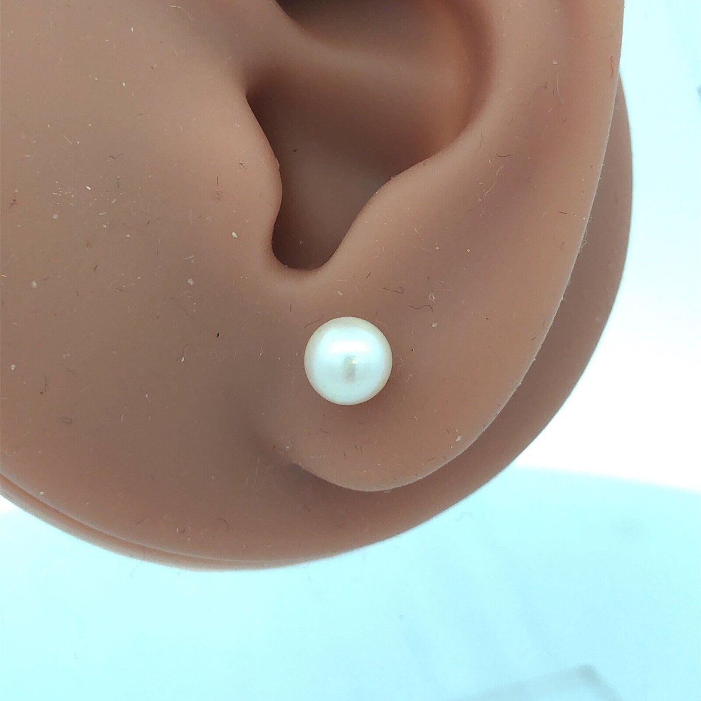 Designer 14K Yellow Gold White Pearl Wedding Anniversary Stud Earrings