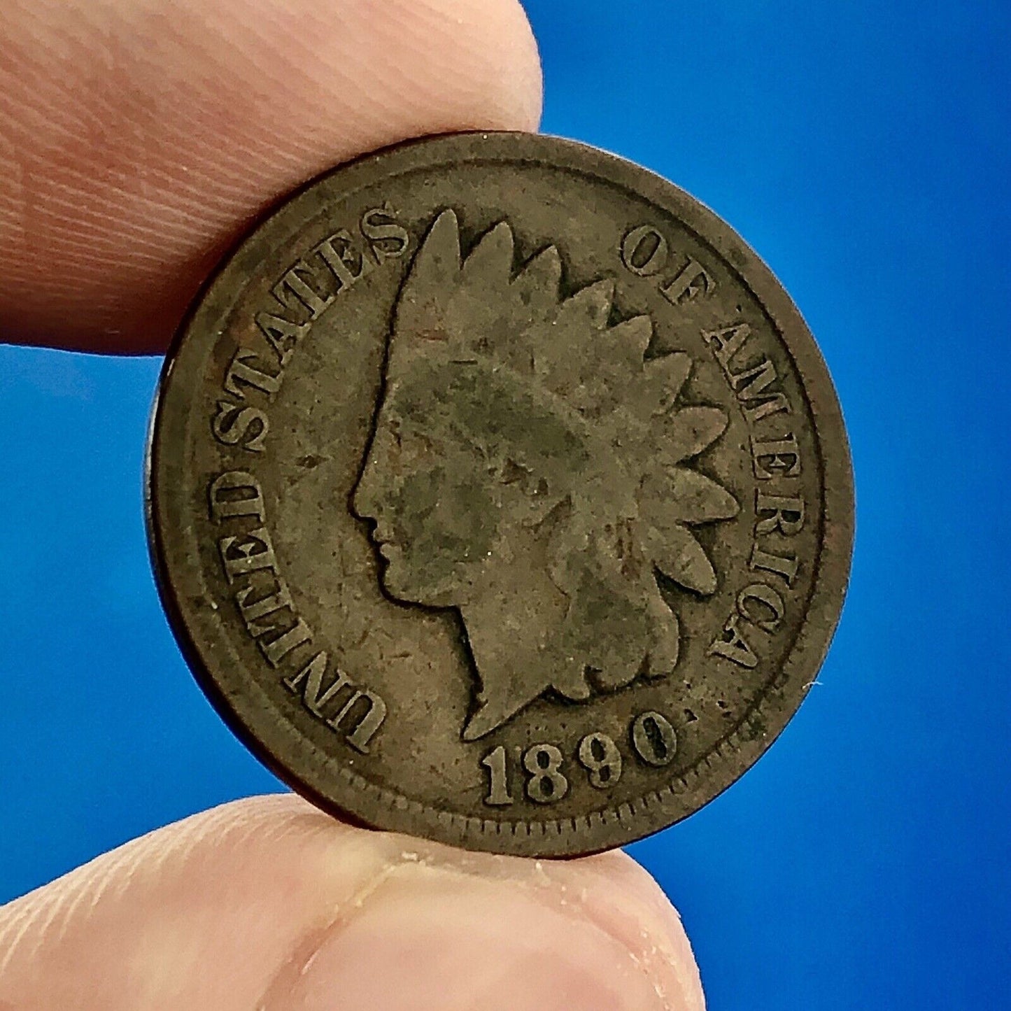 1890 Indian Head One Cent Penny Type 3 Bronze Better Key Philadelphia Coin