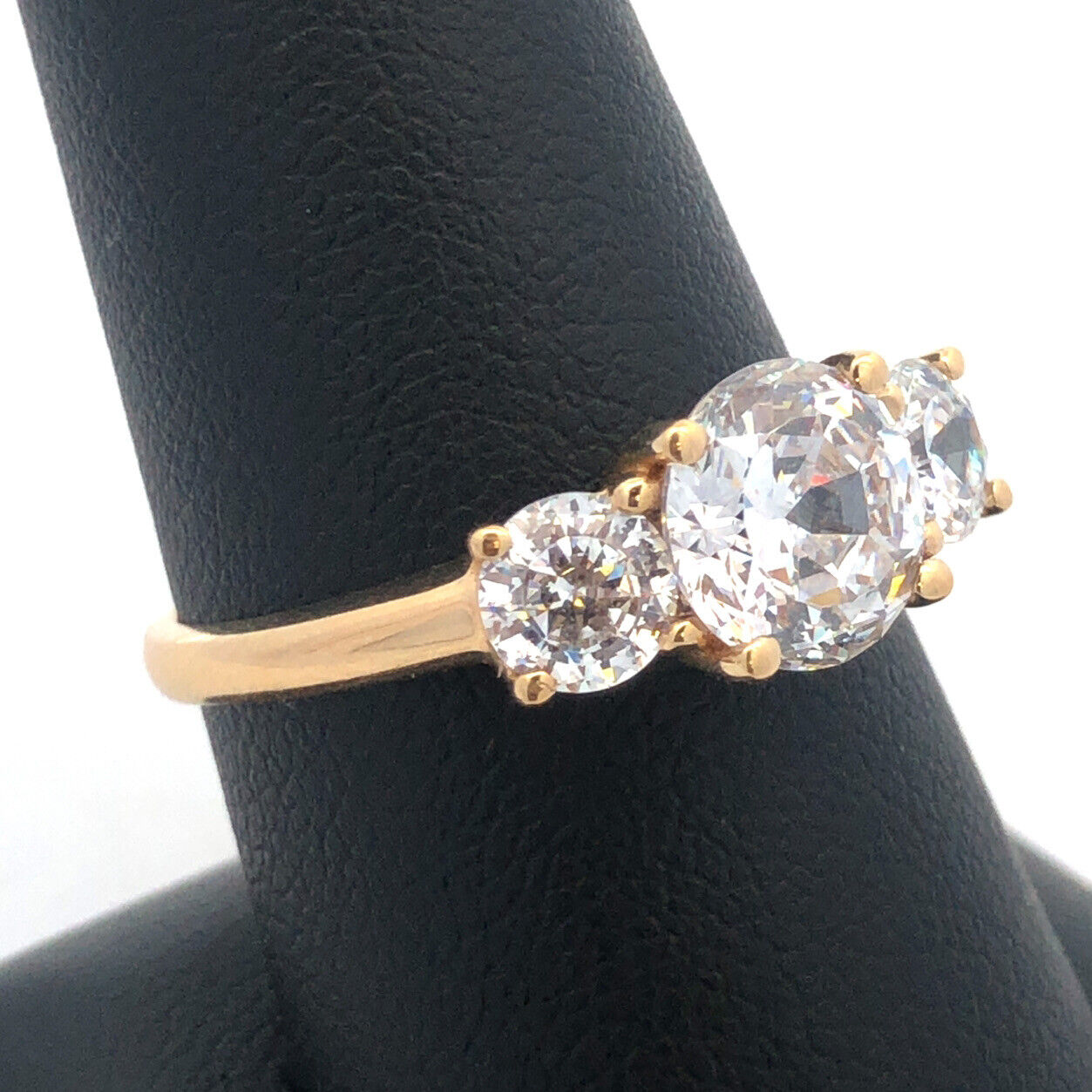 Designer 14K Yellow Gold Cubic Zirconia CZ Statement Engagement Ring 2.88tcw