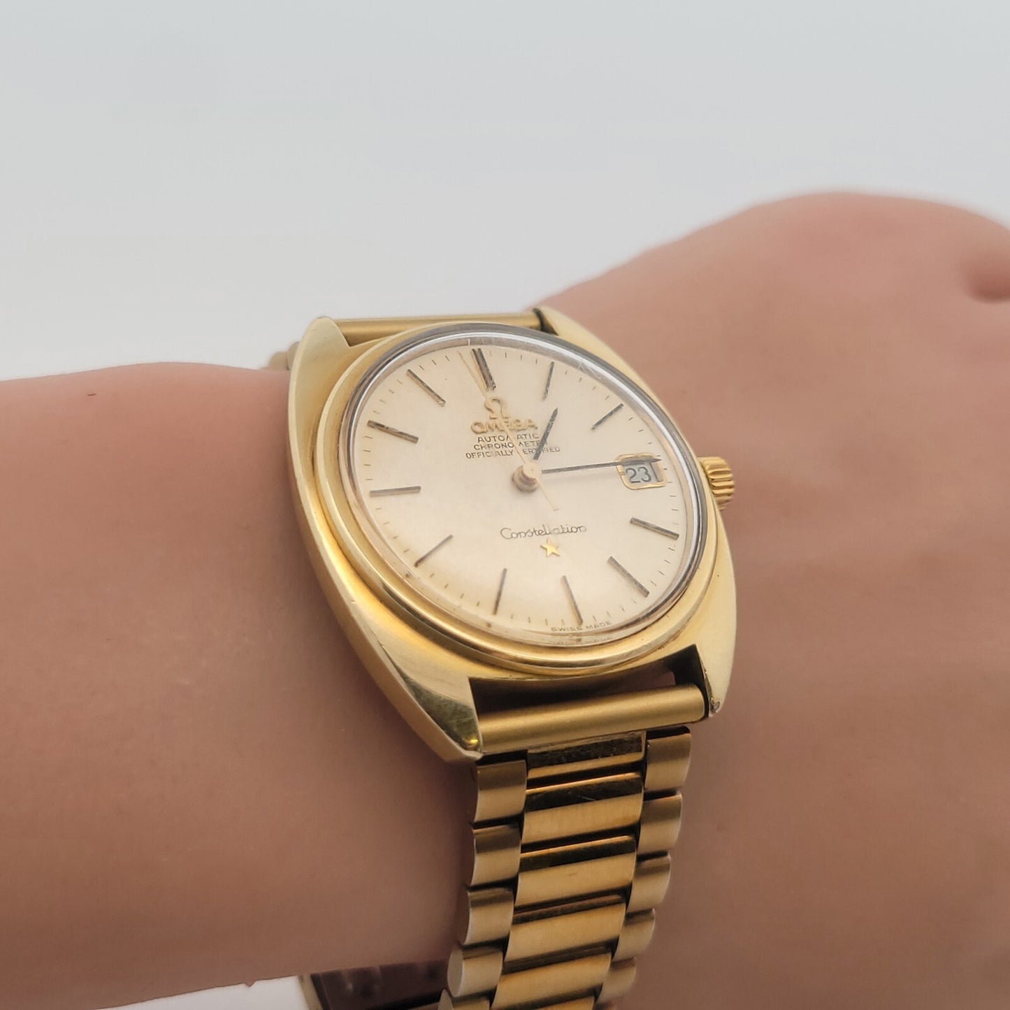 Omega Constellation Automatic Gold-Toned Stainless Men's Watch Ref# 168.017