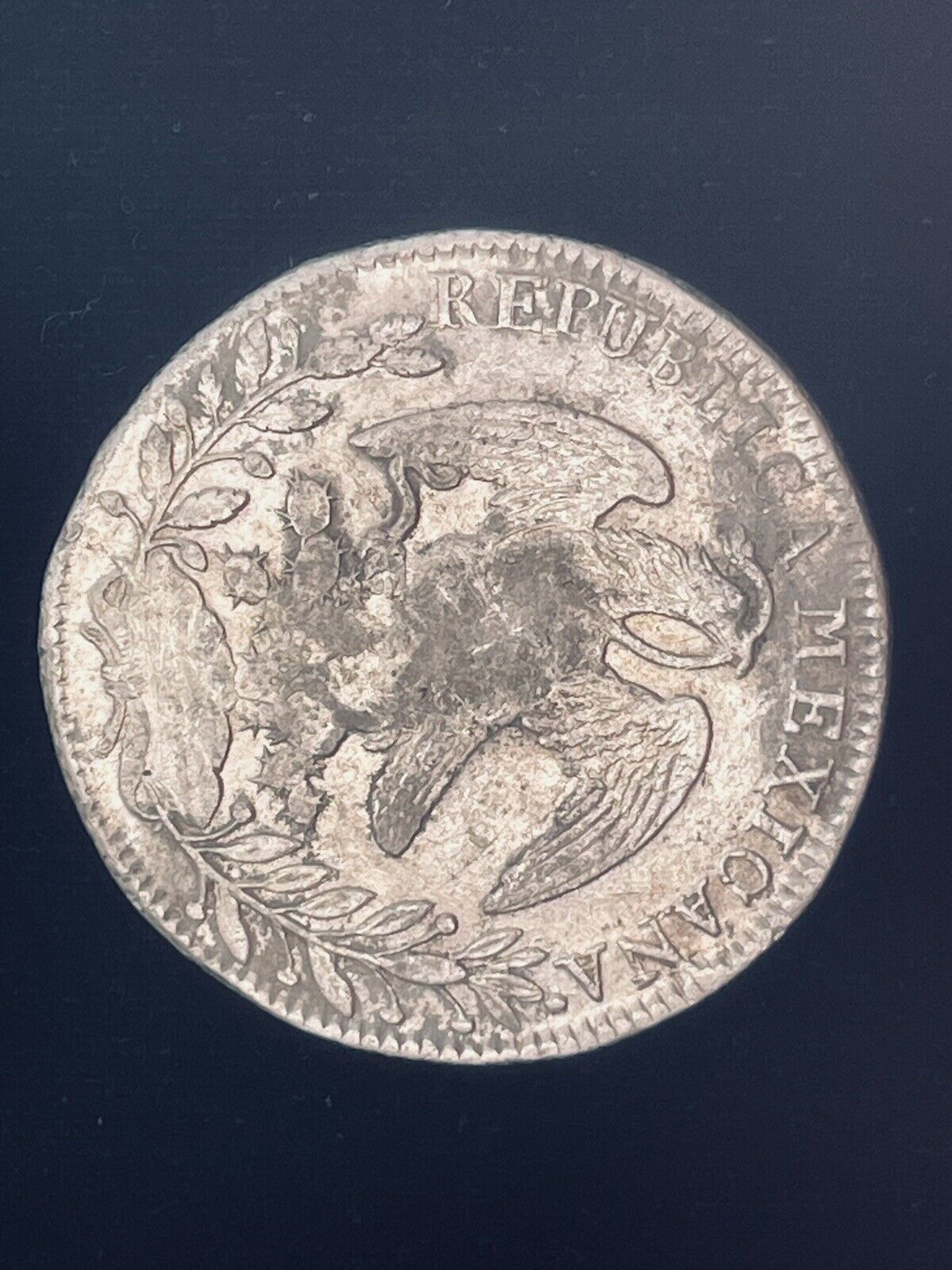 1830 Zs Zacatecas Mexico 8 Reales .903 Silver O.V. Cap and Rays Libertad Coin