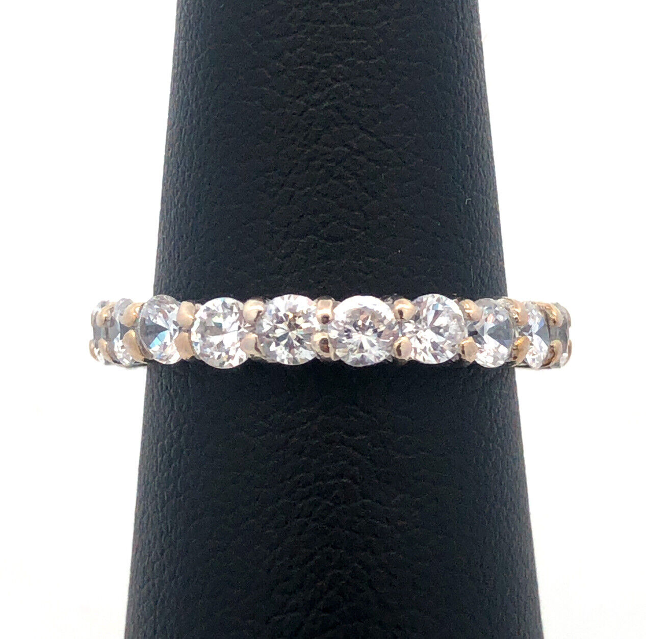 Designer 925 Sterling Silver Round Cubic Zirconia Eternity Anniversary Band Ring