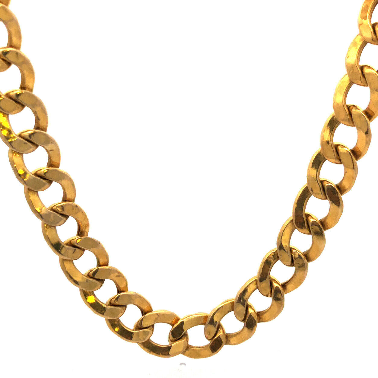 Designer GS 10K Yellow Gold Cuban Curb Link Chain Necklace