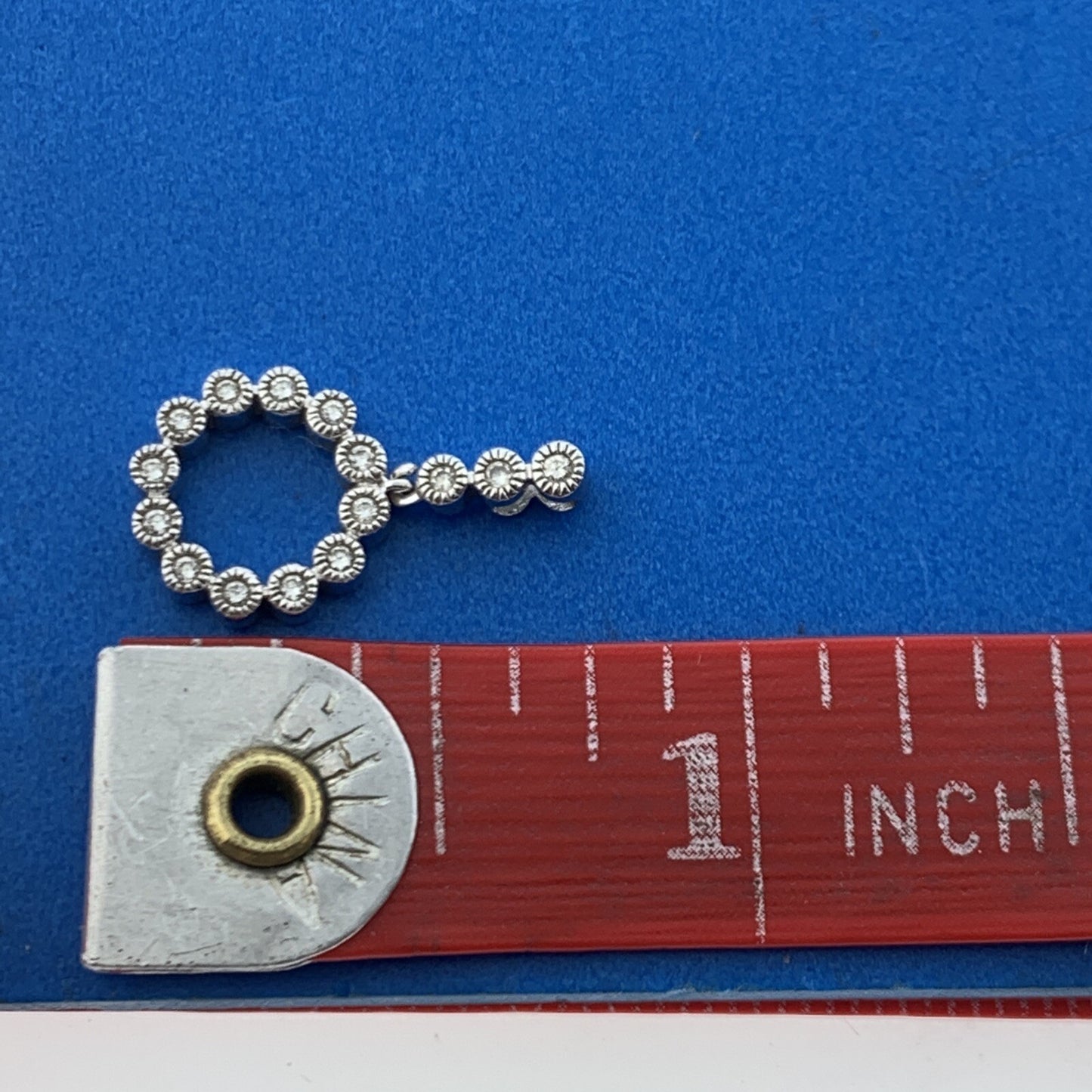14K White Gold Diamond Infinity Eternity Anniversary Circle Drop Pendant