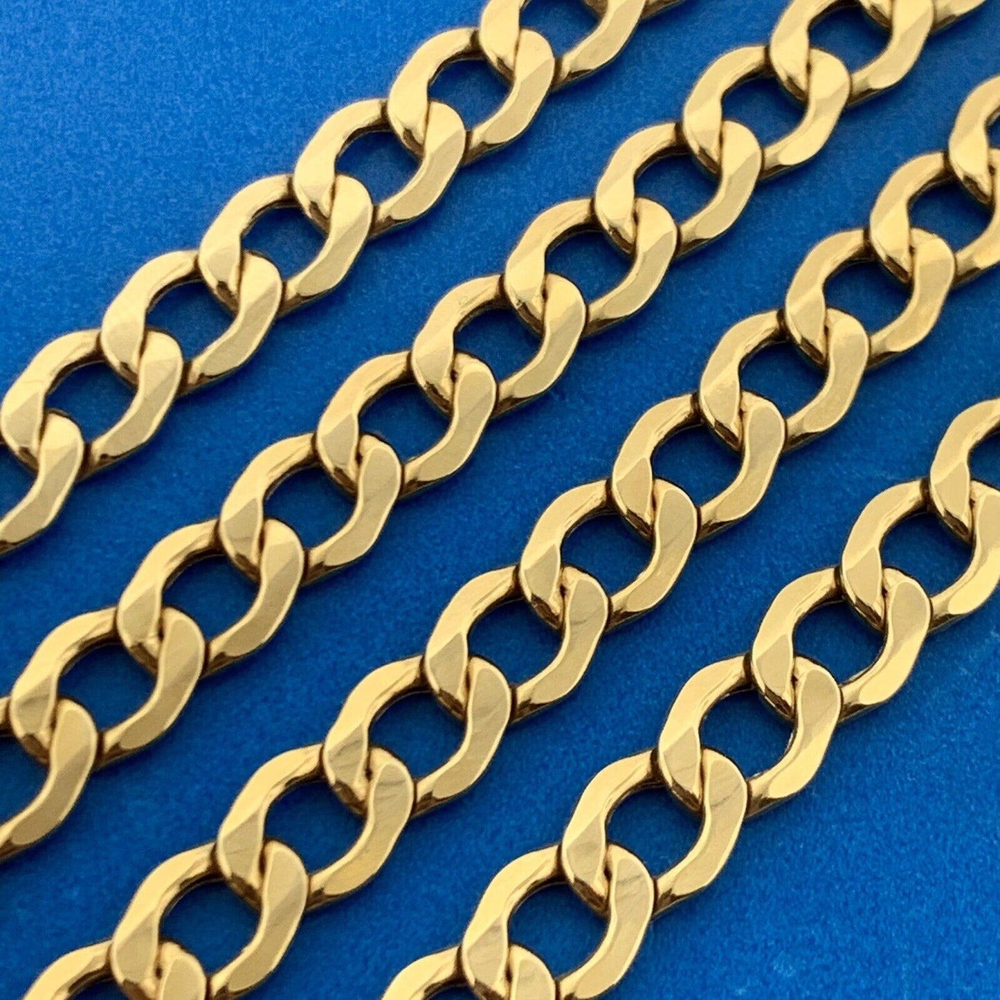 Italian Designer RL 10k Yellow Gold Cuban Curb Link 22" Chain Necklace