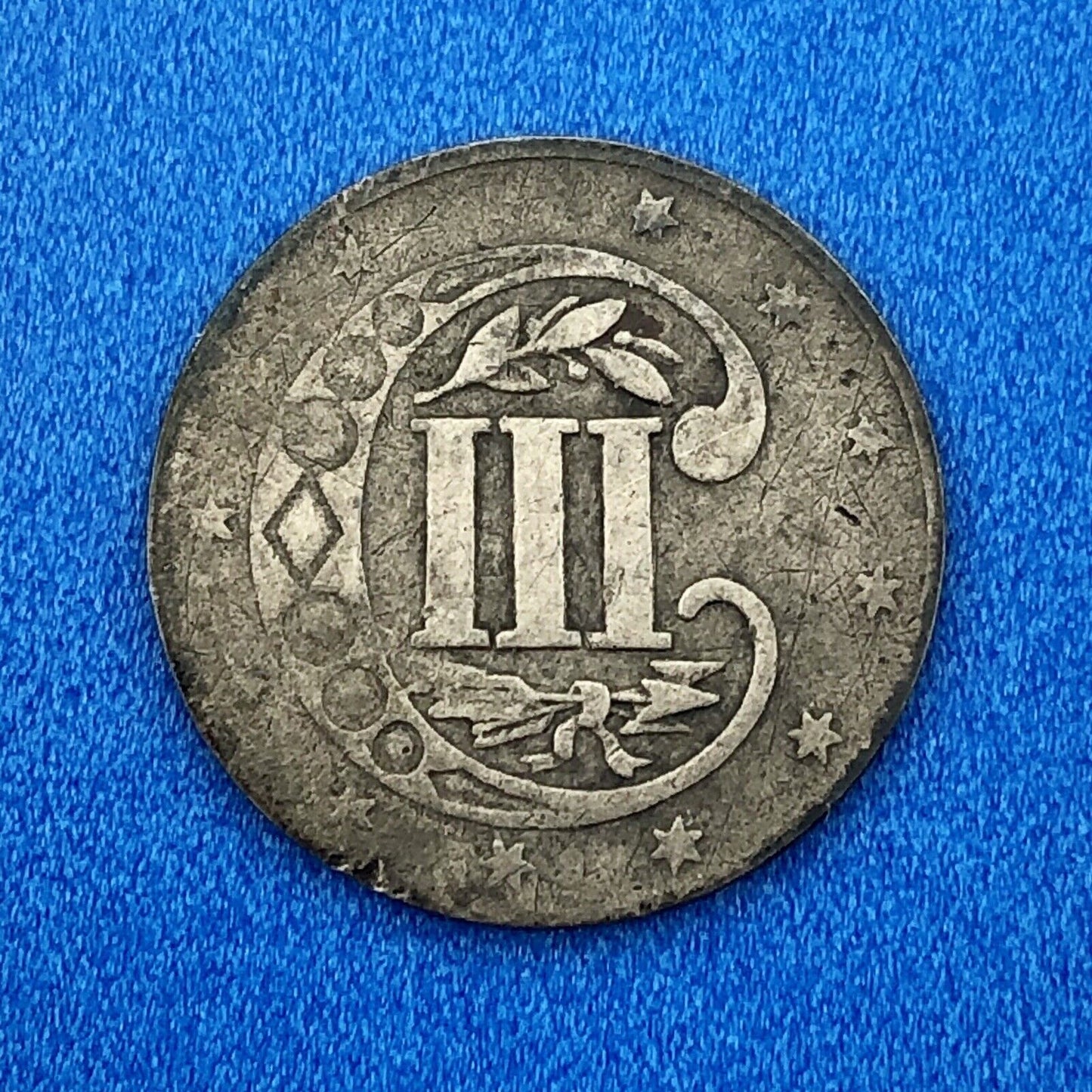 1857 P 3 Cent Silver Three Cent Piece Trime Better Key Philadelphia Mint Coin