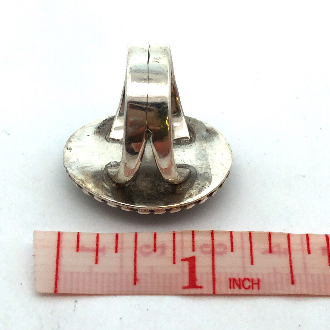 925 Sterling Silver Green Chrysocolla Oval Cabochon Statement Ring