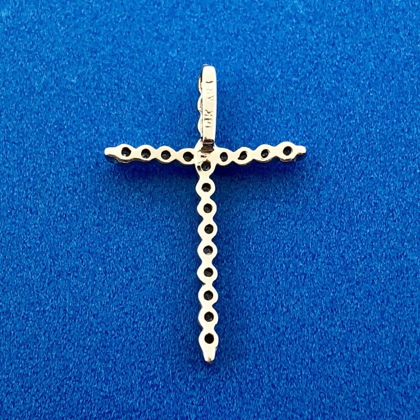 Designer 14K White Gold Pave Diamond Cross Easter Communion Cross Pendant