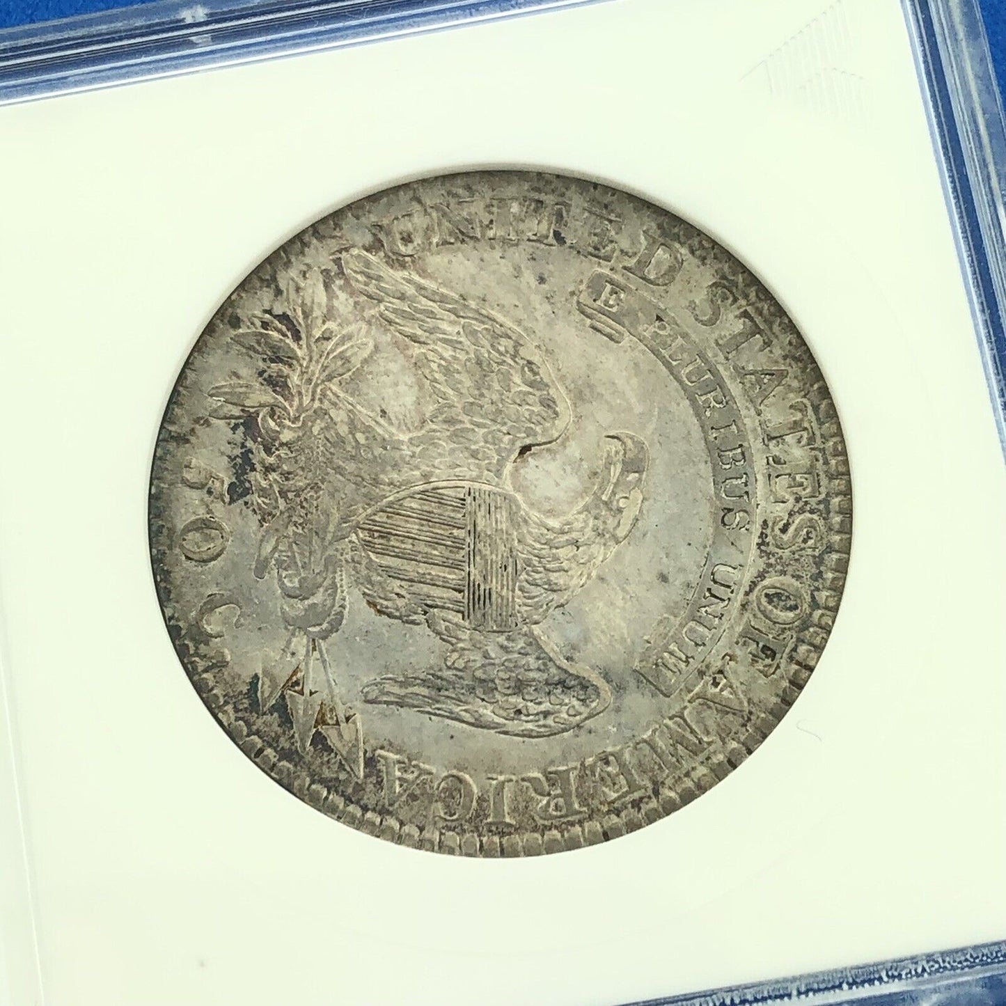 1819/8 Capped Bust Silver Half Dollar 50c Lettered Edge ANACS AU53 Details Coin
