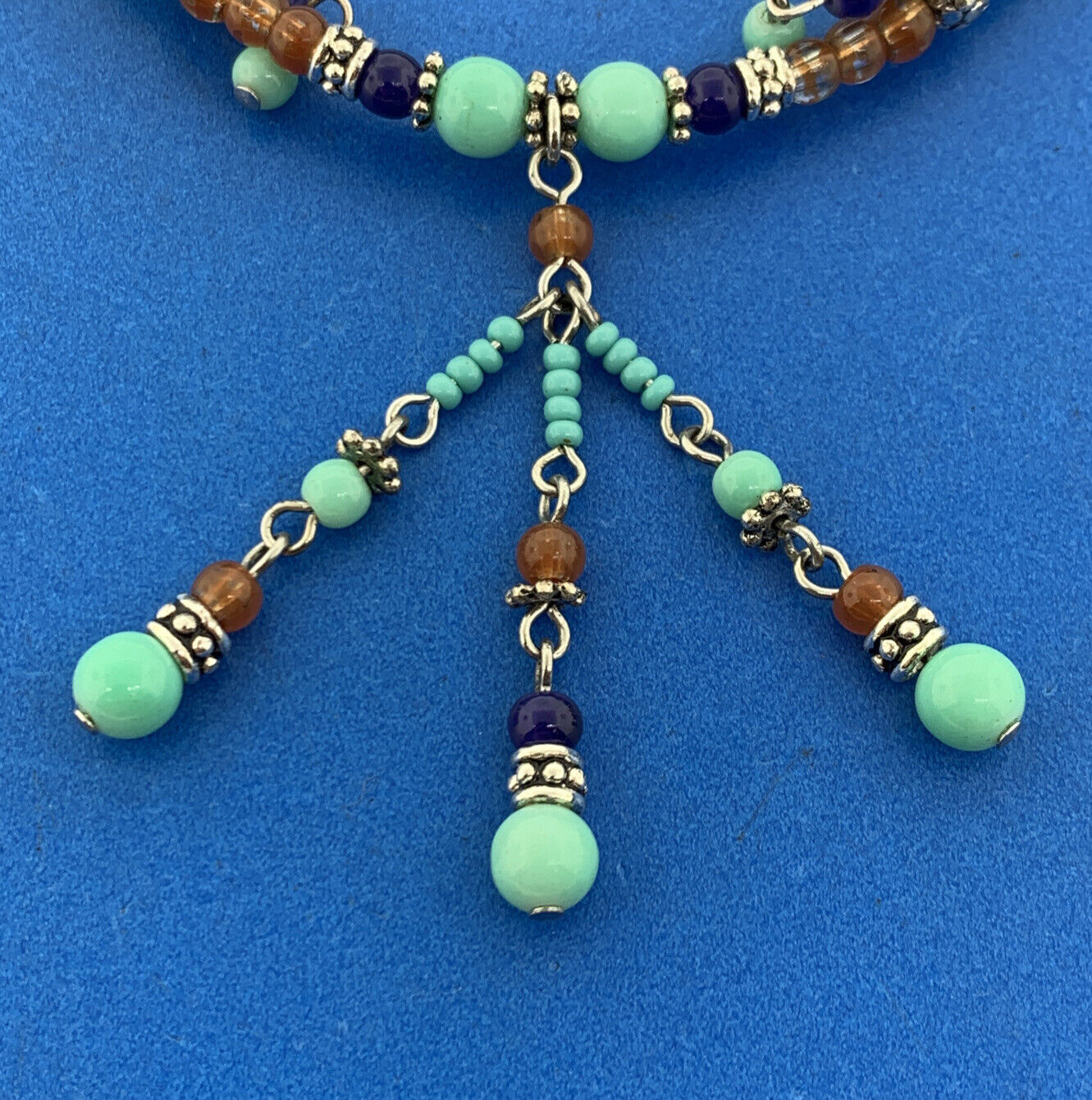 Sterling Silver 925 Turquoise Lapis Lazuli Carnelian Bead Bracelet Necklace