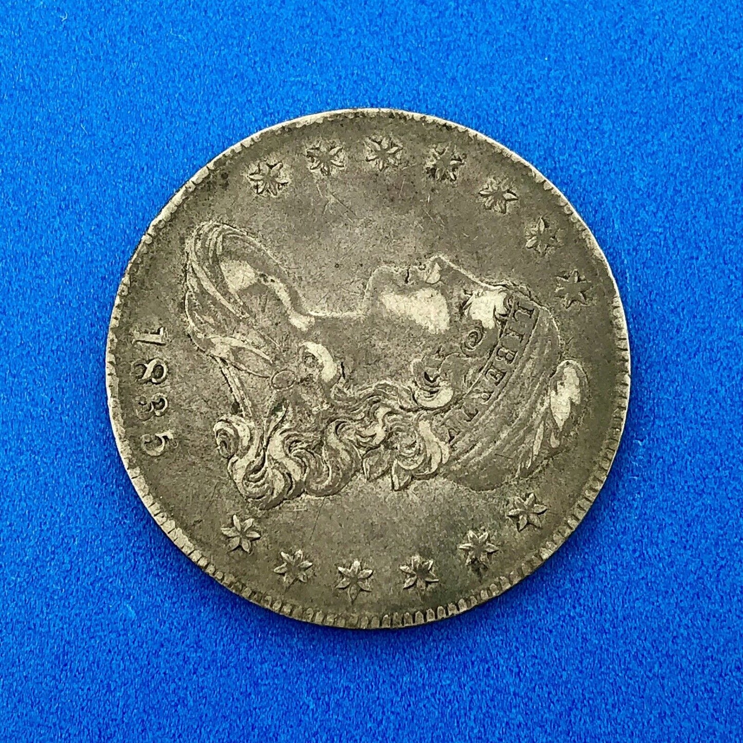 1835 Capped Bust Silver Half Dollar Lettered Edge Better Early Philadelphia Coin
