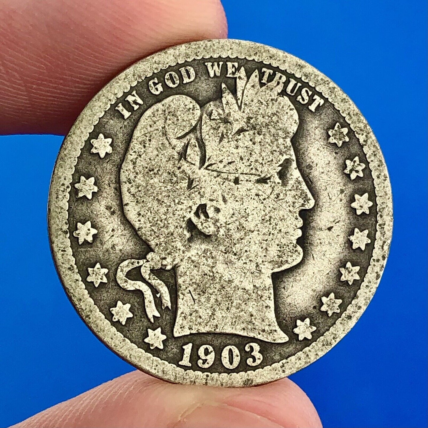 1903 O Silver Barber Quarter Better Key Date New Orleans Coin Rare Scarce