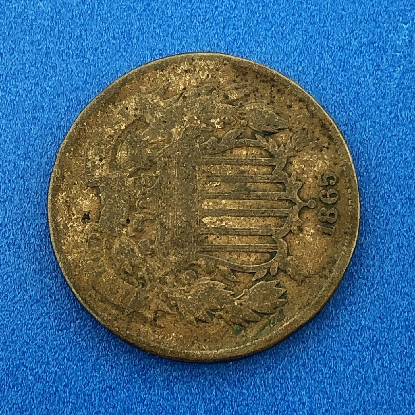 1865 P United States Bronze Two Cent Piece $.02 2c Philadelphia Mint Coin