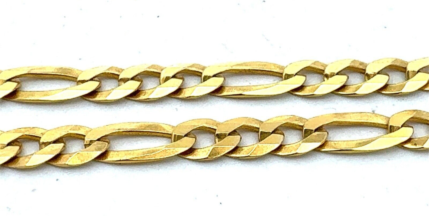 Designer BSI Italy 925 Sterling Silver Gold Vermeil Figaro Link Chain Necklace