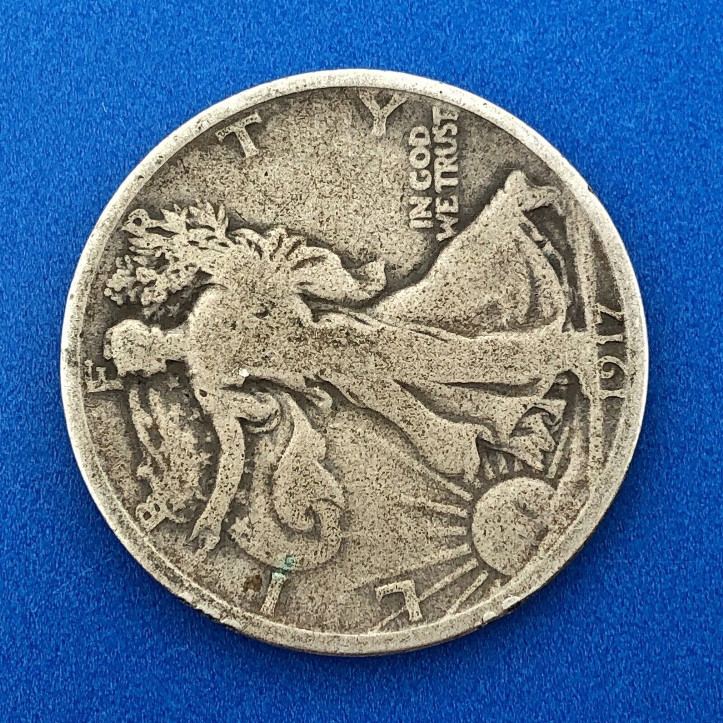 1917 S Reverse Silver Walking Liberty Half Dollar 50c Better Key San Fran Coin