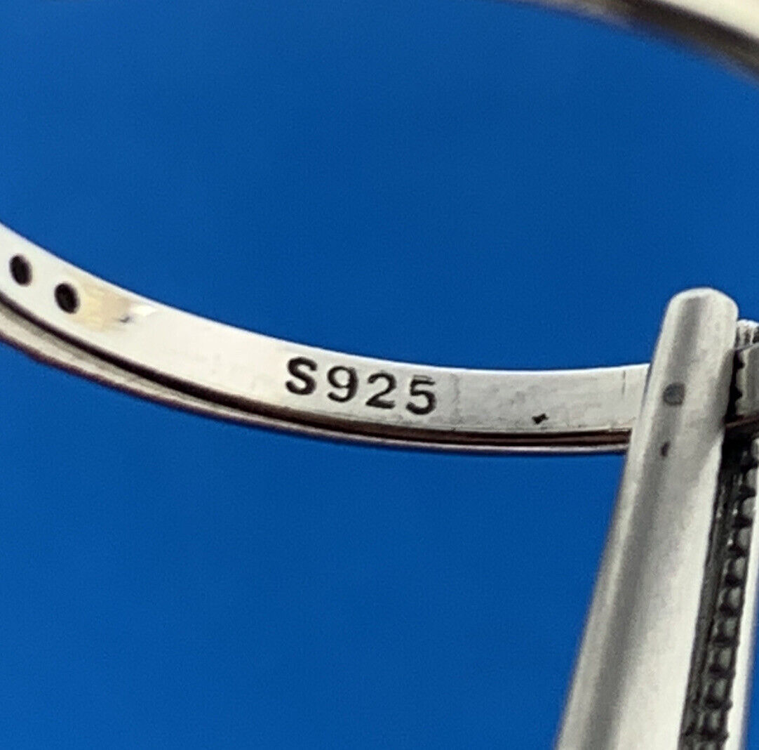 Designer 925 Sterling Silver Round Blue Topaz Wave Stackable Band Ring