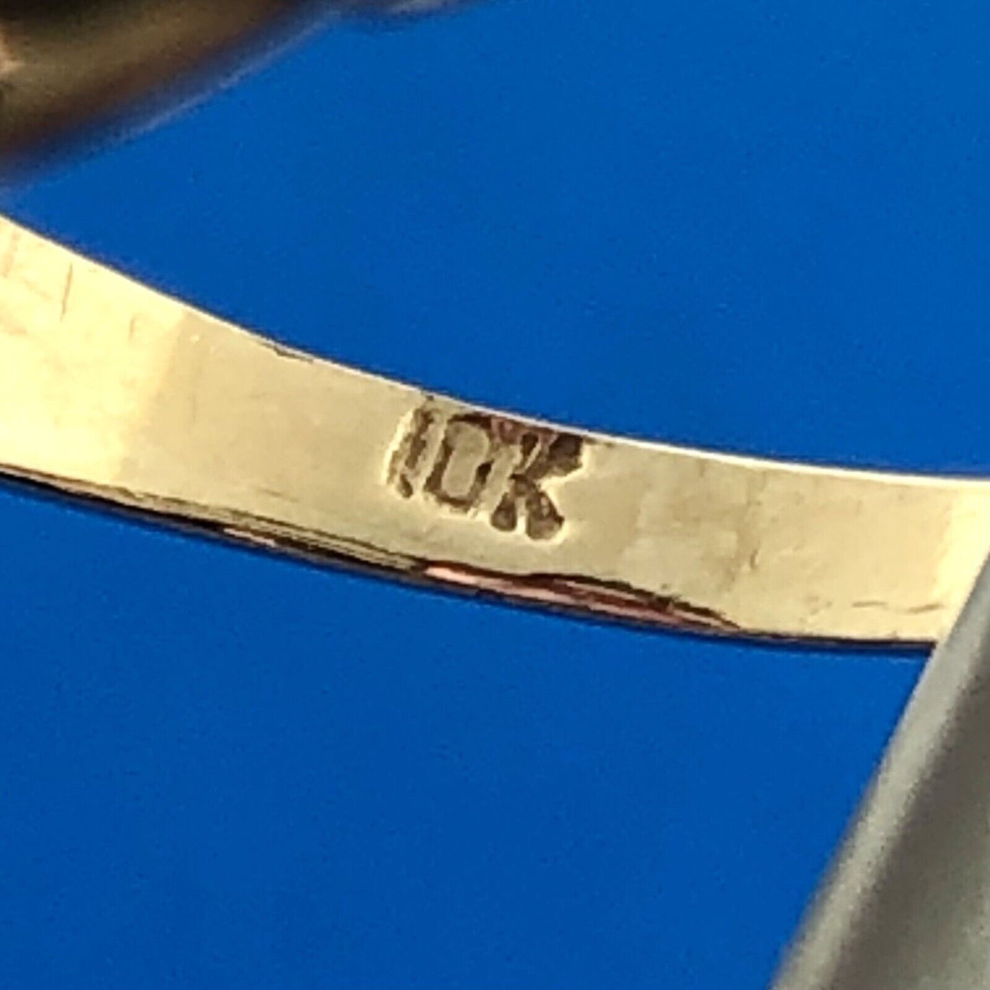 Gorgeous 10k Yellow Gold Faceted Hexagon Pink Ice CZ Modernist Ring Size 6